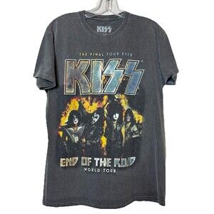 Kiss The Final World Tour Ever End Of The Road Graphic T-shirt Men’s Gray S/M
